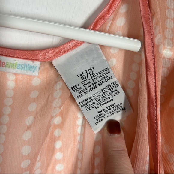 Mary Kate & Ashley Peach Sheer Short Sleeve Dress 10/12 - Picture 7 of 7